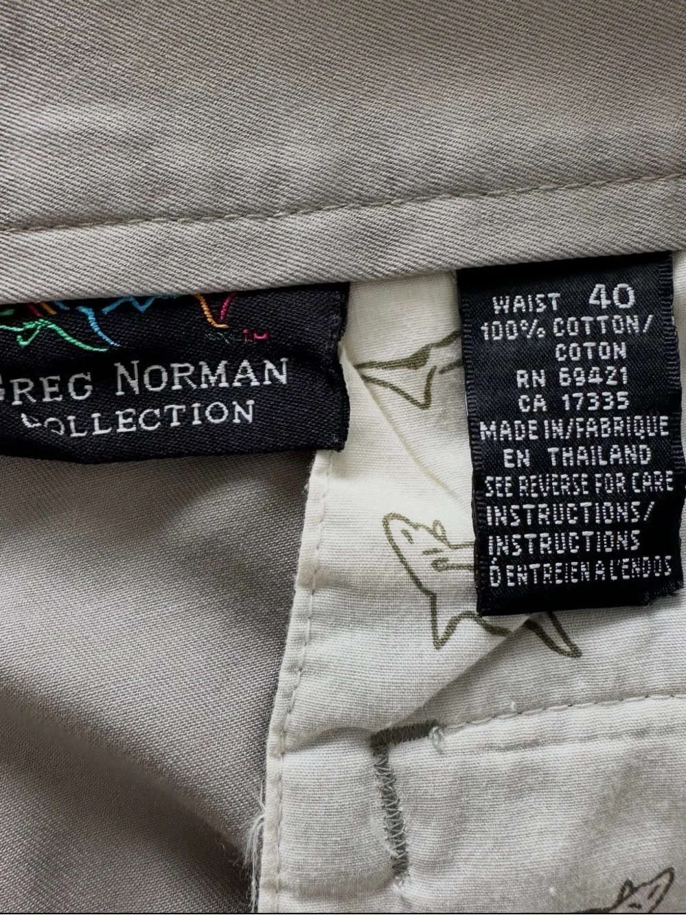 Greg Norman Collection Men’s Khaki Golf Shorts Size 40 Pleated 100% Cotton